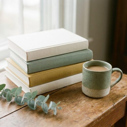 A stack of devotional books