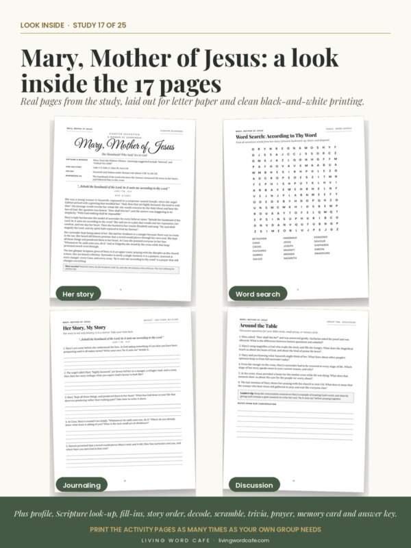 Mary, Mother of Jesus: A Woman of Surrender look inside Mary, Mother of Jesus: A Woman of Surrender: look inside the printable study pages