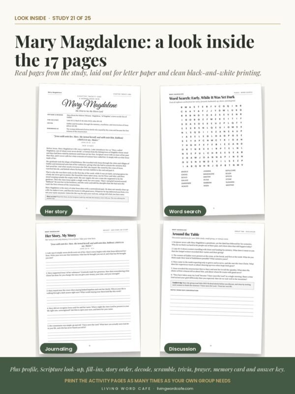 Mary Magdalene: A Woman Made New: look inside the printable study pages