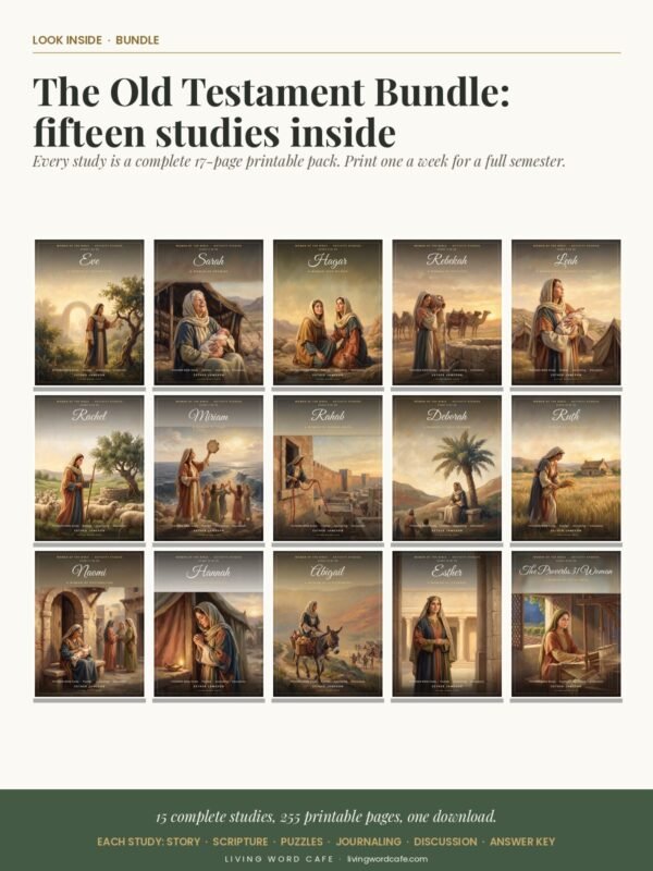 Women of the Old Testament Bundle: 15 Printable Bible Studies look inside Women of the Old Testament Bundle: 15 Printable Bible Studies: look inside the printable study pages