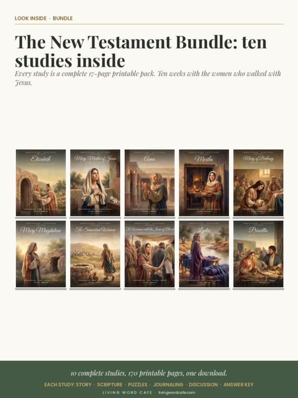 Women of the New Testament Bundle: 10 Printable Bible Studies look inside Women of the New Testament Bundle: 10 Printable Bible Studies: look inside the printable study pages