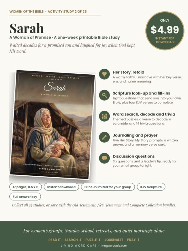 Sarah: A Woman of Promise printable Bible study: what is inside, price and format