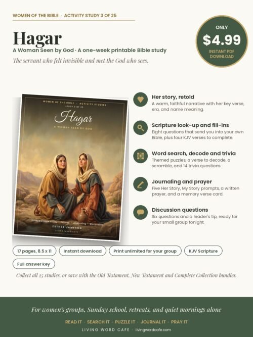 Hagar: A Woman Seen by God printable Bible study: what is inside, price and format