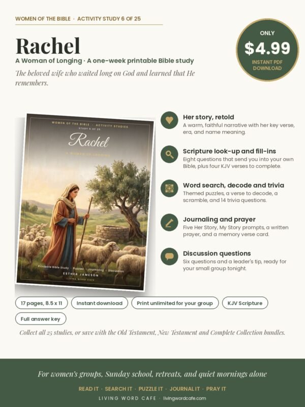 Rachel: A Woman of Longing value overview Rachel: A Woman of Longing printable Bible study: what is inside, price and format