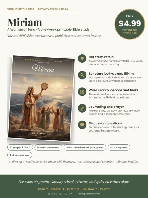 Miriam: A Woman of Song printable Bible study: what is inside, price and format