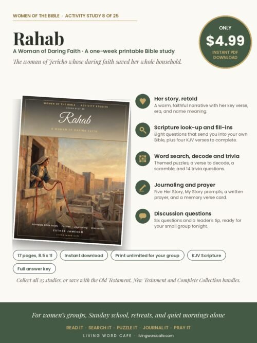 Rahab: A Woman of Daring Faith printable Bible study: what is inside, price and format