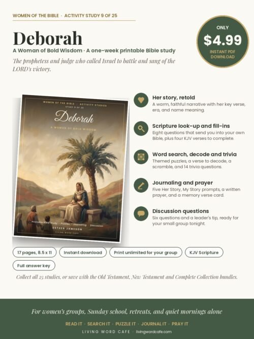 Deborah: A Woman of Bold Wisdom printable Bible study: what is inside, price and format