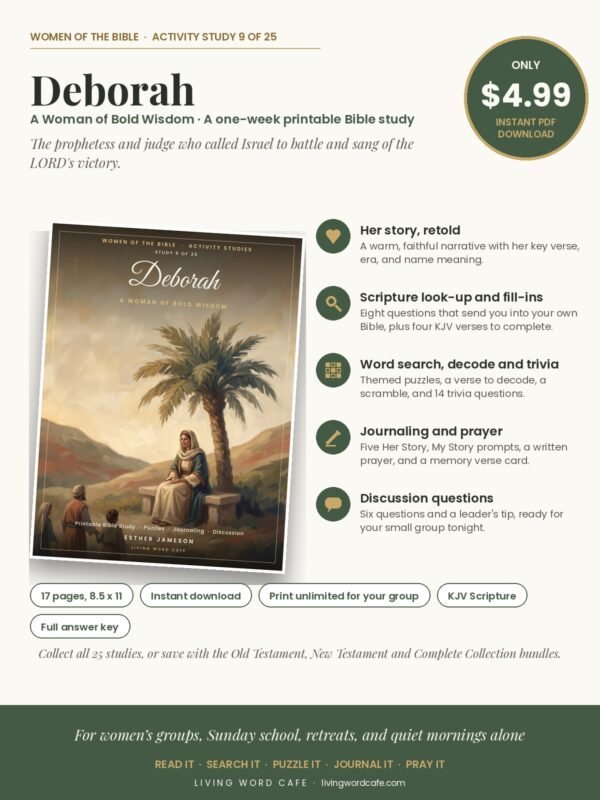 Deborah: A Woman of Bold Wisdom printable Bible study: what is inside, price and format