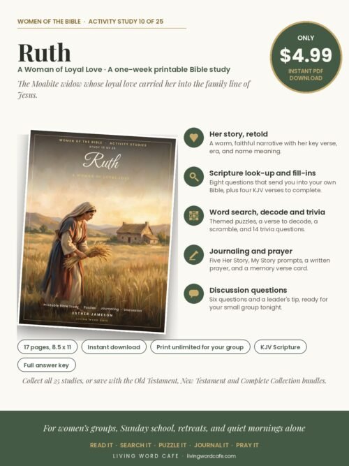 Ruth: A Woman of Loyal Love printable Bible study: what is inside, price and format