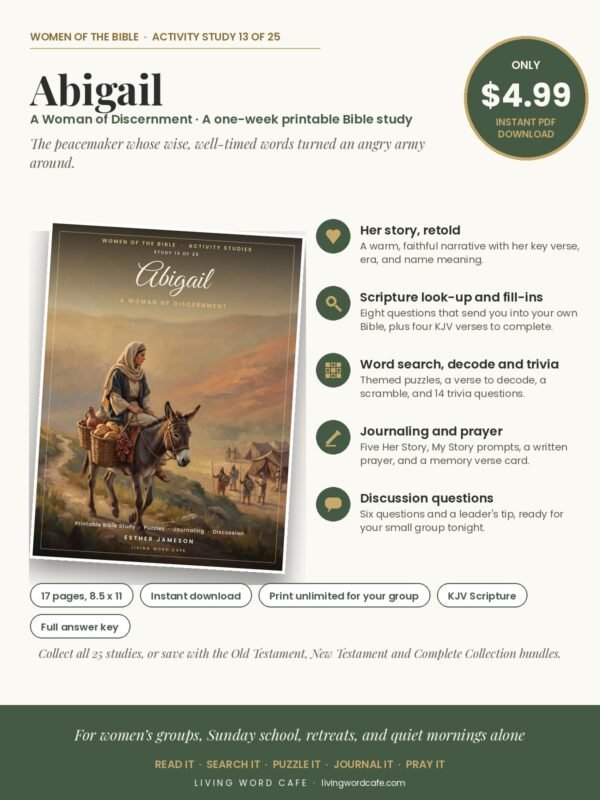 Abigail: A Woman of Discernment printable Bible study: what is inside, price and format