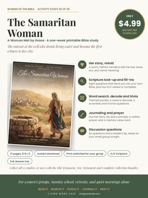 The Samaritan Woman: A Woman Met by Grace printable Bible study: what is inside, price and format